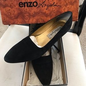 Enzo by black suede flat shoe